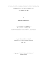 Investigation into possible methods to screen for chemical degradation of pervious concrete due to common deicers