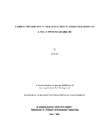 Carbon dioxide and water speciation in hydrated cements, a focus on sustainability