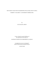 Nest habitat selection of burrowing owls in relation to soils, burrow availability, and burrow temperature