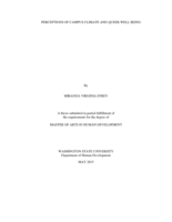 Perceptions of campus climate and queer well being
