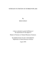 Nitrogen nutrition of hybrid poplars