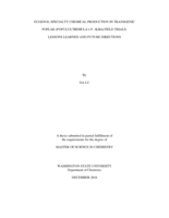 Eugenol specialty chemical production in transgenic poplar (Populus tremula X P. alba) field trials: lessons learned and future directions