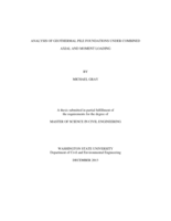 Analysis of geothermal pile foundations under combined axial and moment loading