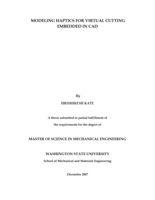 Modeling haptics for virtual cutting embedded in CAD
