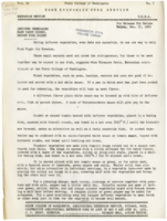 Home Economics News Service, volume 10, number 7: Leftover Vegetables Make Tasty Dishes, Reduce Food Budget; Many 'Turned Down' From Poor Nutrition