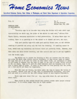 Home Economics News Service, volume 11, number 5: Freezing eggs in refrigerator; Spiced fruits for condiments; Lining skirts protects shape