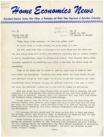 Home Economics News Service, volume 11, number 43: Picking time key to bean flavor; Measuring cup now found in laundry; Summer care of household linens will prolong their life