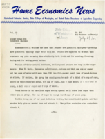 Home Economics News Service, volume 11, number 40: Budget sugar for plentiful peaches; Wage summer war on clothes moths; Rayon bathing suits need special care