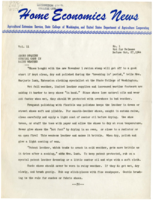 Home Economics News Service, volume 11, number 1: Shoes require special care in rainy weather; Laundering care prolongs life of bed-linens; Fresh stains from milkweed can be removed