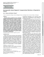 Environmentally Induced Epigenetic Transgenerational Inheritance of Reproductive Disease