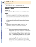 A metabolic-transcriptional network links sleep and cellular energetics in the brain