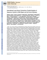 International Lung Cancer Consortium: Pooled Analysis of Sequence Variants in DNA Repair and Cell Cycle Pathways