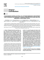 A Randomized Controlled Trial of a Citywide Emergency Department Care Coordination Program to Reduce Prescription Opioid Related Emergency Department Visits