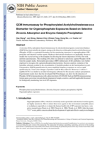 EQCM immunoassay for phosphorylated acetylcholinesterase as a biomarker for organophosphate exposures based on selective zirconia adsorption and enzyme-catalytic precipitation