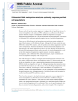 Differential DNA methylation analysis optimally requires purified cell populations