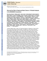 Diet and the Risk of Head and Neck Cancer: A Pooled Analysis in the INHANCE Consortium