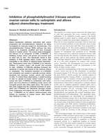 Inhibition of phosphatidylinositol 3-kinase sensitizes ovarian cancer cells to carboplatin and allows adjunct chemotherapy treatment