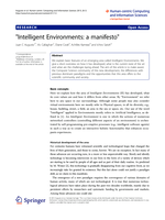 "Intelligent Environments: a manifesto"