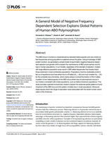 A General Model of Negative Frequency Dependent Selection Explains Global Patterns of Human ABO Polymorphism