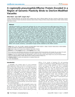 A Legionella pneumophila Effector Protein Encoded in a Region of Genomic Plasticity Binds to Dot/Icm-Modified Vacuoles
