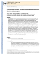PAG mu opioid receptor activation underlies sex differences in morphine antinociception
