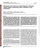 Differential cross-tolerance to opioid agonists in morphine-tolerant pigeons responding under a schedule of food presentation