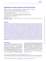 Epigenetics and the evolution of Darwin's Finches