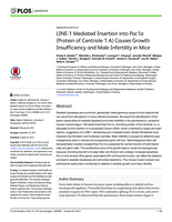 LINE-1 Mediated Insertion into Poc1a (Protein of Centriole 1 A) Causes Growth Insufficiency and Male Infertility in Mice