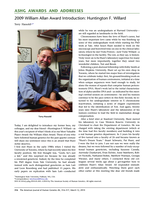 2009 William Allan Award Introduction: Huntington F. Willard