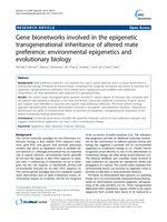 Gene bionetworks involved in the epigenetic transgenerational inheritance of altered mate preference: Environmental epigenetics and evolutionary biology