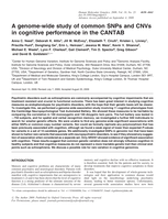 A genome-wide study of common SNPs and CNVs in cognitive performance in the CANTAB