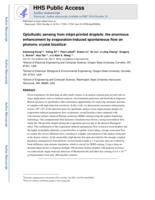 Optofluidic sensing from inkjet-printed droplets: the enormous enhancement by evaporation-induced spontaneous flow on photonic crystal biosilica