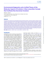 Environmental Epigenetics and a Unified Theory of the Molecular Aspects of Evolution: A Neo-Lamarckian Concept that Facilitates Neo-Darwinian Evolution