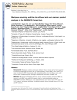 Marijuana Smoking and the Risk of Head and Neck Cancer: Pooled Analysis in the INHANCE Consortium