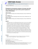Phylogenetic and expression analysis of the basic helix-loop-helix transcription factor gene family: genomic approach to cellular differentiation