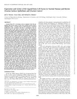 Expression and Action of Kit Ligand/Stem Cell Factor in Normal Human and Bovine Ovarian Surface Epithelium and Ovarian Cancer