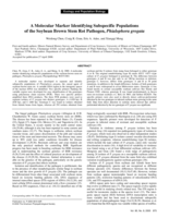 A Molecular Marker Identifying Subspecific Populations of the Soybean Brown Stem Rot Pathogen, Phialophora gregata
