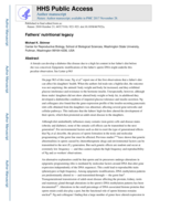 Fathers' nutritional legacy