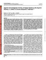 Agonist and antagonist activity of Kappa opioids in the squirrel monkey. II: Effect of chronic morphine treatment