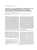 Expression, action, and regulation of transforming growth factor alpha and epidermal growth factor receptor during embryonic and perinatal rat testis development