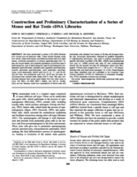 Construction and Preliminary Characterization of a Series of Mouse and Rat Testis cDNA Libraries