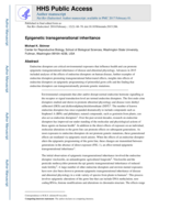 Endocrine disruptors in 2015: Epigenetic transgenerational inheritance