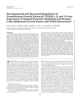 Developmental and Hormonal Regulation of Transforming Growth Factor-β1 (TGFβ1), -2, and -3 Gene Expression in Isolated Prostatic Epithelial and Stromal Cells: Epidermal Growth Factor and TGFβ Interactions1