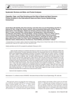 Cigarette, Cigar, and Pipe Smoking and the Risk of Head and Neck Cancers: Pooled Analysis in the International Head and Neck Cancer Epidemiology Consortium