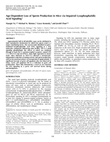 Age-dependent loss of sperm production in mice via impaired lysophosphatidic acid signaling