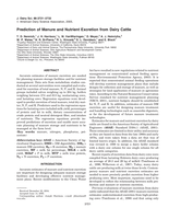 Prediction of Manure and Nutrient Excretion from Dairy Cattle