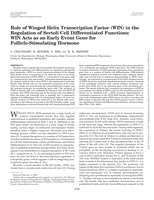 Role of Winged Helix Transcription Factor (WIN) in the Regulation of Sertoli Cell Differentiated Functions: WIN Acts as an Early Event Gene for Follicle-Stimulating Hormone