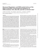 Hormonal Regulation and Differential Actions of the Helix-Loop-Helix Transcriptional Inhibitors of Differentiation (Id1, Id2, Id3, and Id4) in Sertoli Cells