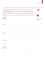 Identification of risk factors associated with carriage of resistant Escherichia coli in three culturally diverse ethnic groups in Tanzania: a biological and socioeconomic analysis