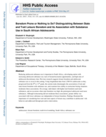 Boredom Prone or Nothing to Do? Distinguishing Between State and Trait Leisure Boredom and Its Association with Substance Use in South African Adolescents